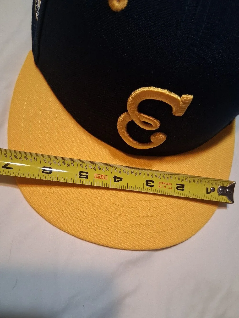 Ebbets Field Flannels Newark Eagles Fit Hat Navy Yellow 7 1/8 Vintage Baseball